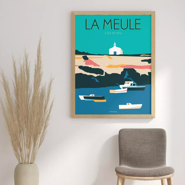 La Meule Hafen, L'île d'Yeu, Vendée, Frankreich - Poster 30 x 40 cm