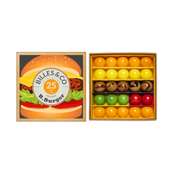 Burger Box mit 25 Glasmurmeln von Billes & Co.