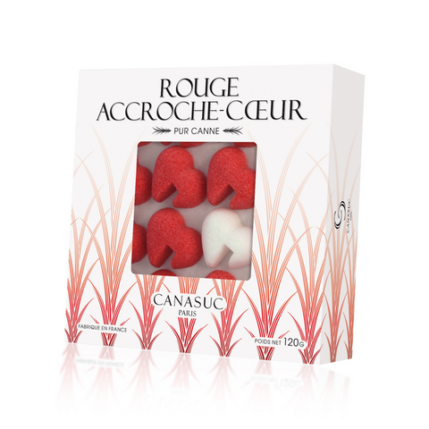 ACCROCHE COEUR - Herzförmige Zuckerstücke - rot & weiß