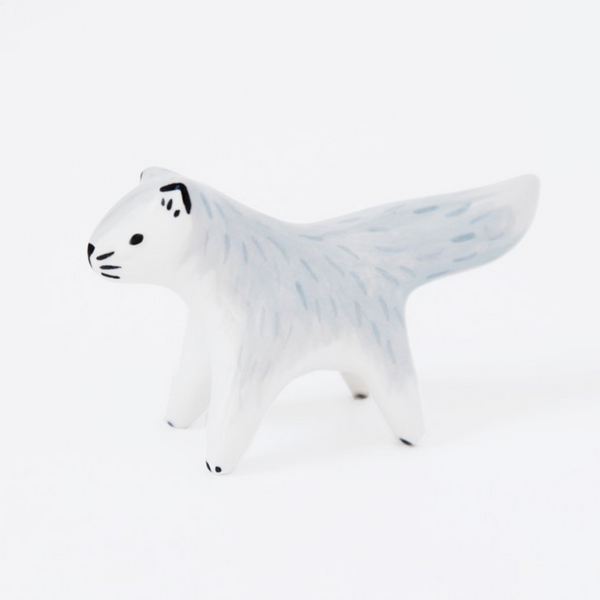 Mini Wolf aus Keramik handgefertigt